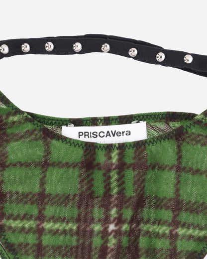 Priscavera Wmns Studded Thong Green Tartan Underwear Thongs 008024-107 GT