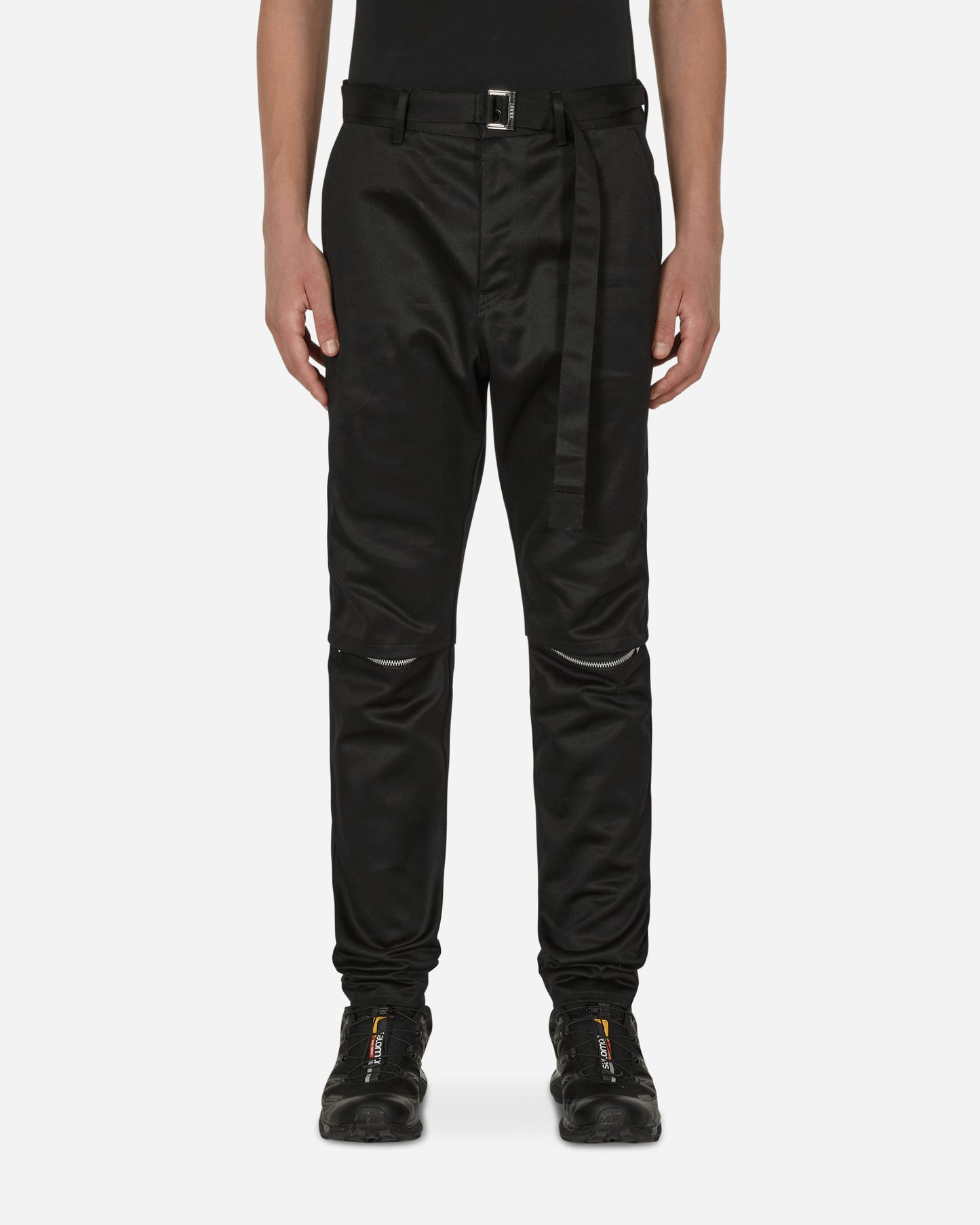 Sacai Cotton Chino Knee Zip Pants Black Pants Trousers 22-02822M 001