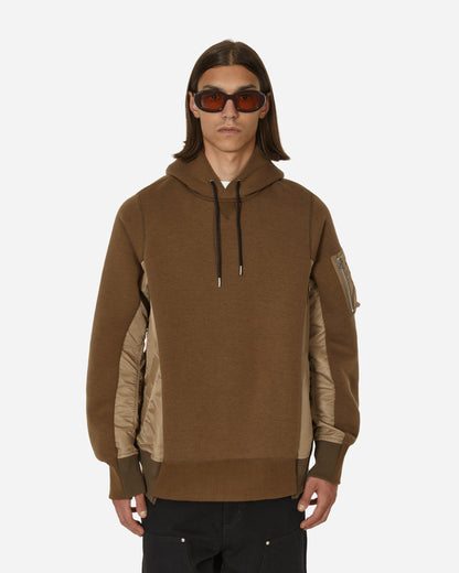 sacai Sponge Sweat X Nylon Twill Hoodie Dark Beige/Dark Beige Sweatshirts Hoodies SCM-057 640